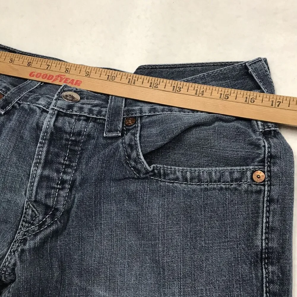 TRUE RELIGION Slim Fit Jeans Men 32x28 Dark Wash Flap Pocket USA Made